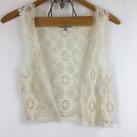 Charlotte Russe Jackets & Blazers - Lace Crocheted Festival Vest Sz S